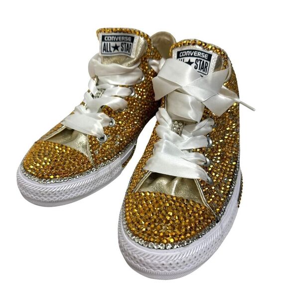 NEW! Converse Chucks Custom Bling Low Top Sneakers Women's Sz. 10 - Picture 2 of 14